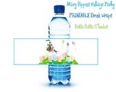 Mary Poppins Vintage Party Printable CUSTOMIZED DRINK WRAPS - Water bottle labels - Bella Bella Studios Il_170x135