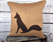 Burlap fox pillow cover - burlap - perfect for a rustic nursery - child's name can be added - Pillow Insert Sold Separately - LaRaeBoutique