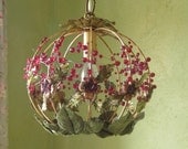 Hanging Woodland Tole Lamp, Beaded