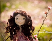 Violet and Mimi. textile handmade doll, one of a kind