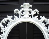 Large White Vintage Ornate Oval Photography Prop Picture Frame Baroque