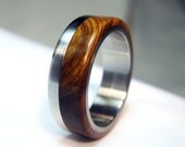 Wood and Steel Ring - Stainless Steel and Lignum Vitae