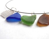 Beach Glass on an oxidized sterling silver chain