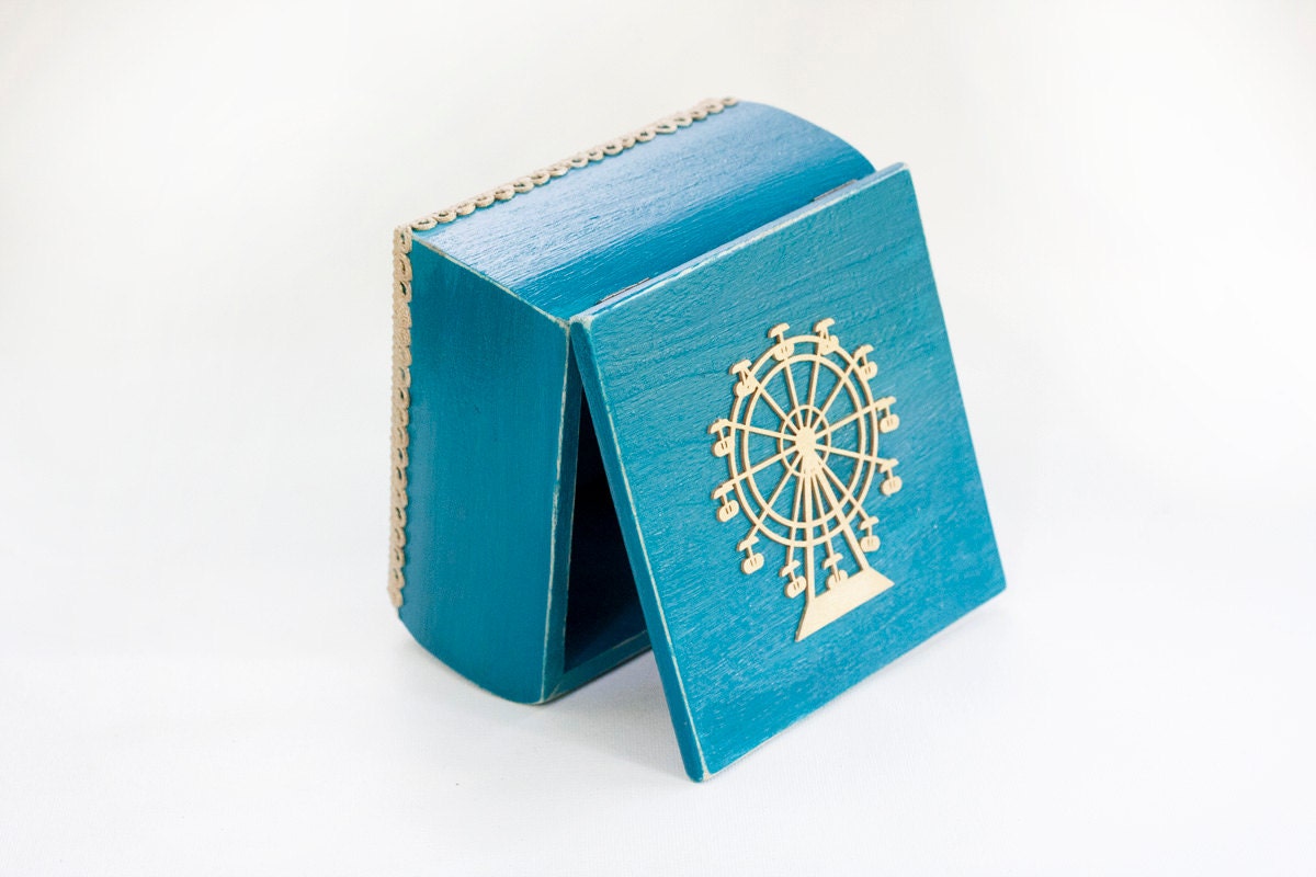 Treasury Box , Jewelry box , Ring Bearer Wedding box ,Ring Bearer box,  distressed box 5" x 5" x 2 , 7 "