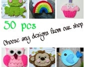 50pcs - Choose Any Designs from our shop - combo set - made to order