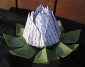 I LOVE YOU Origami Lotus. Unique Valentine Gift, Wedding Decoration, Favor. Just Because. Under 10