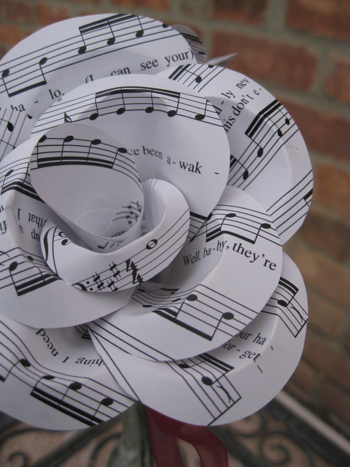 BEYONCE "HALO" Sheet Music Paper Roses. Valentine, Anniversary Gift, Wedding Decor. Custom Orderw Welcome.