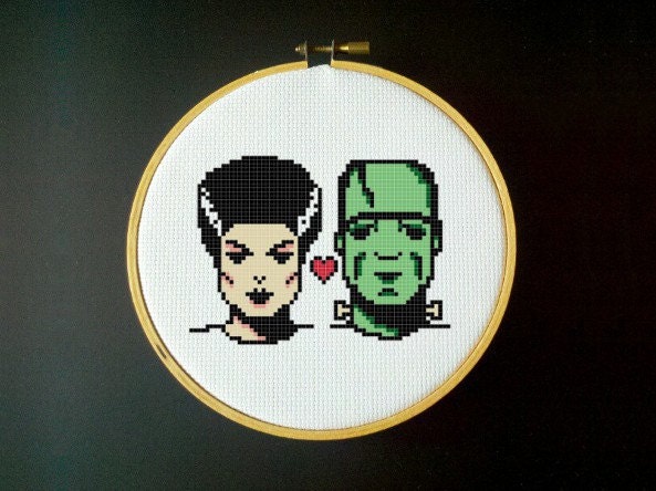 Frankenstein and Bride - Cross Stitch Pattern