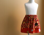 Little Girls Layer Skirt   rustic floral over rustic dot print    6-12 mo,12-18 mo,2T,3T,4T,5T