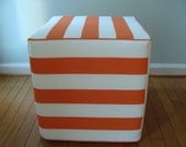pouf floor indoor outdoor ottoman modern floor ottoman/ seating/unique side table one of a kind piece orange pouf