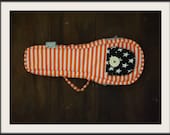 Orange Star - Orange and White Stripe ukulele bag BACKPACK STRAP (Soprano Size)