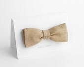 Beige herringbone bow tie - double sided