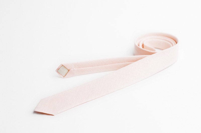 Men's pink tie, blush tie, skinny