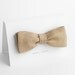 Beige herringbone bow tie - double sided