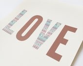 LOVE Tribal pattern Art Print - 8x10
