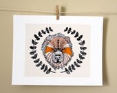 Woodland Bear Power, art print, 8x10