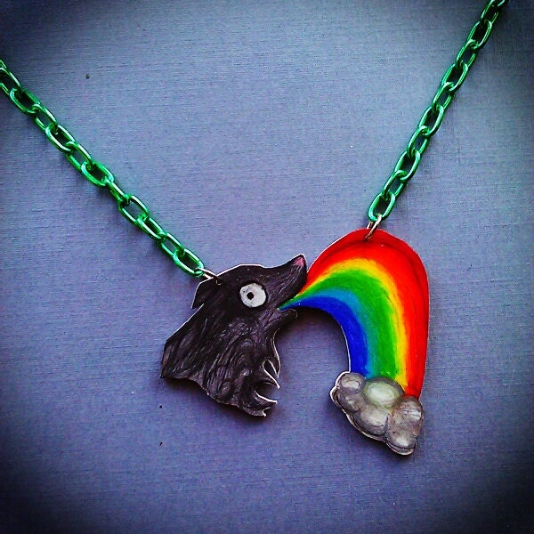 Rainbow Puke Crazy Wolf