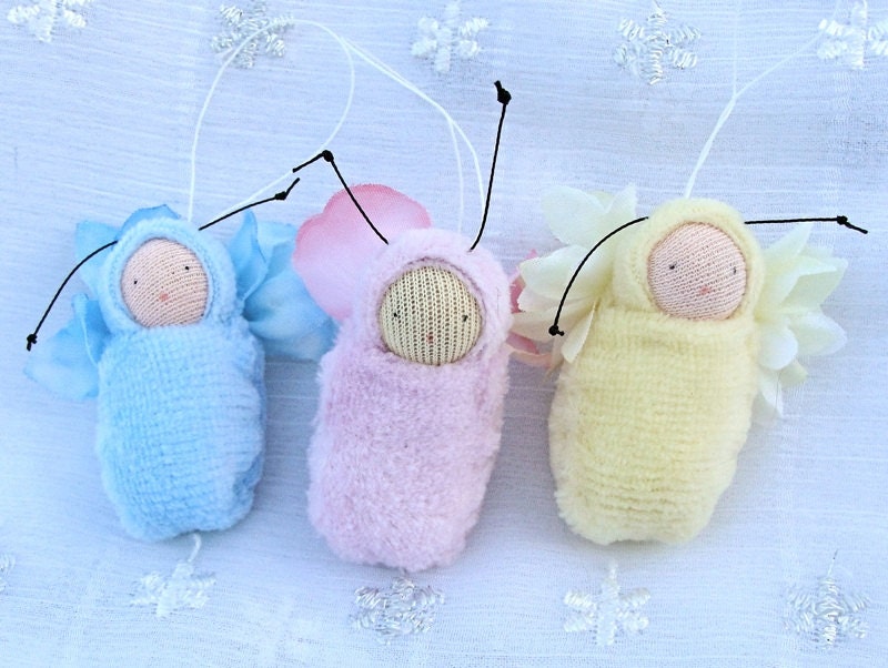 Fairy ornament  baby small doll ecofriendly pastel