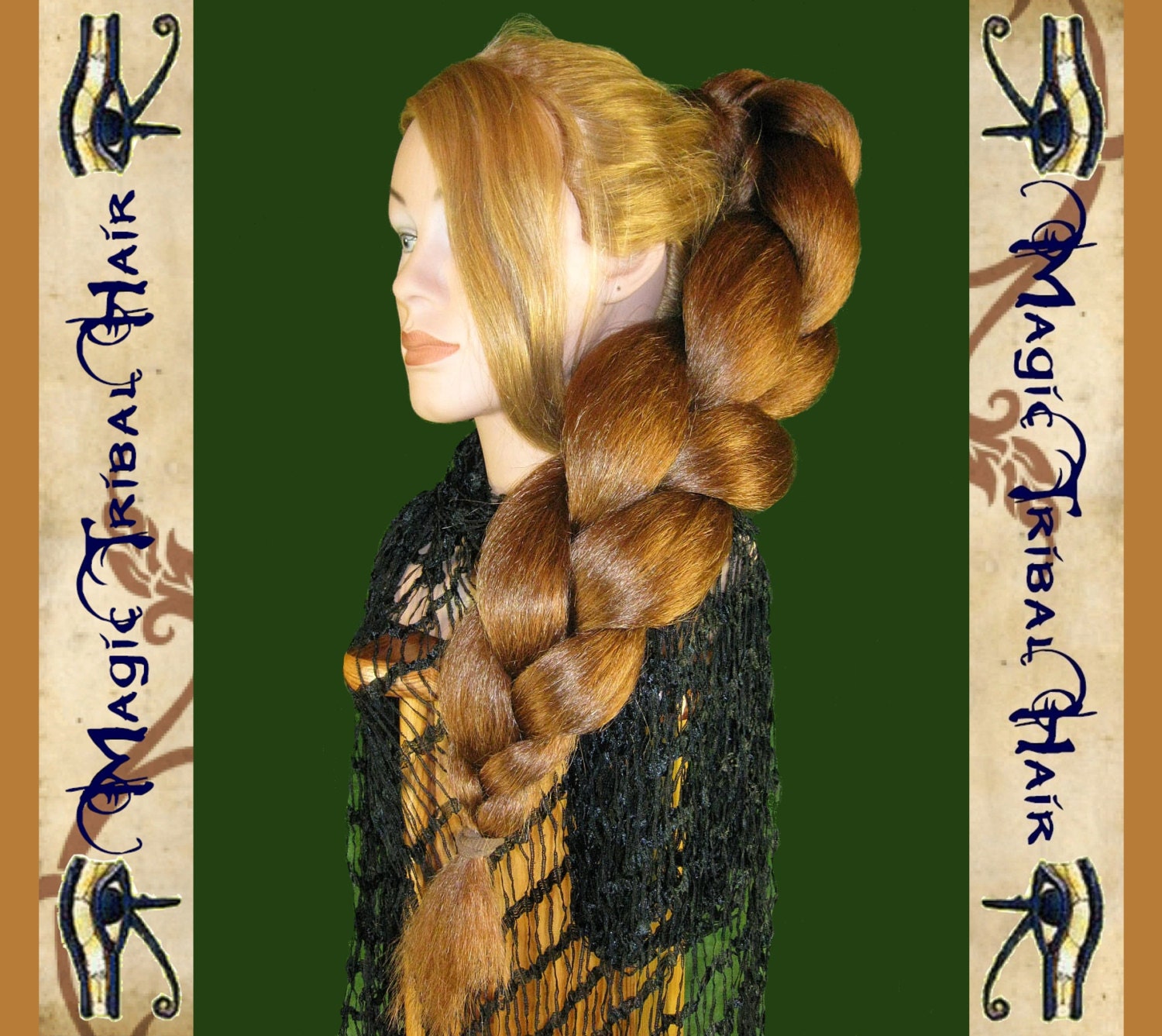 CUSTOM supersize BRAID PLAIT hair extension Fantasy wig 20''/ 50 cm long Hair Fall Steampunk Tribal Fusion Belly Dance costume accessory