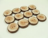 Rustic Buttons. Larch 1 1/8 inch Handcrafted Wooden Buttons x 12