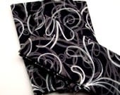 Black and White Cloth Napkins, Gray Swirls, Made to Order, 18 Inch, Set of Four