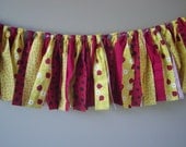 SALE Rag Tie Banner Ready To Ship Lady Bug Red Yellow and BlackGarland/Banner/Bunting Photo Prop