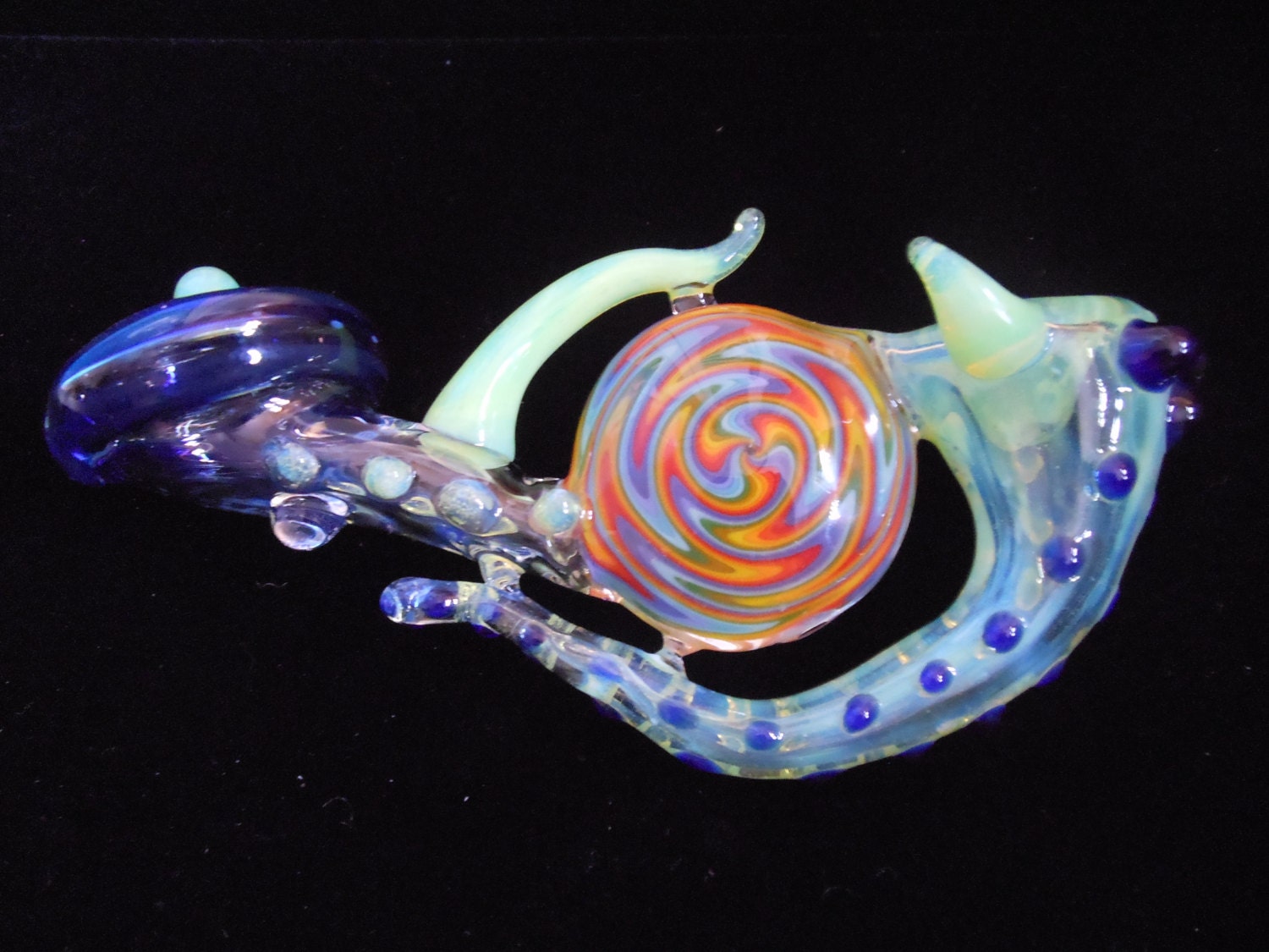Glass Pipe - Blown Glass Pipe - Tobacco Pipe - Tobacco - Wig Wag - Slyme Glass