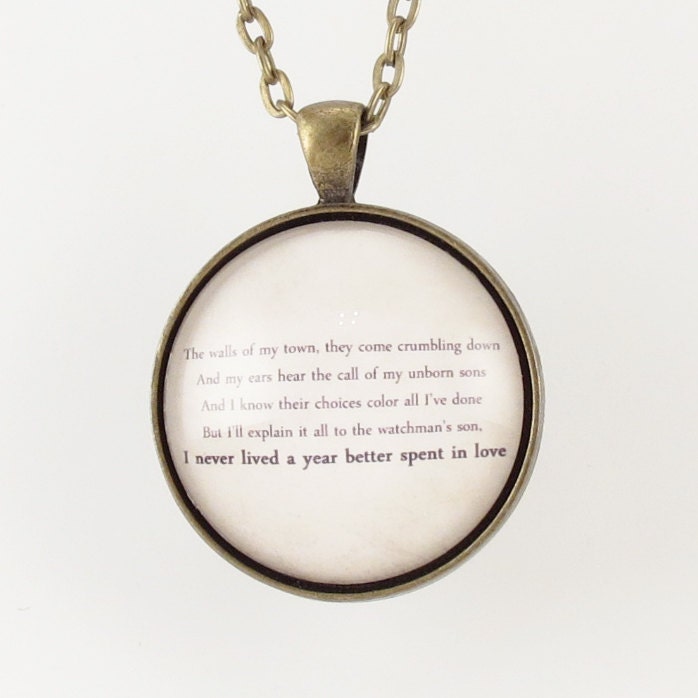Personalized Song Lyric Necklace, Custom Pendant For Song Lyrics Or Poem