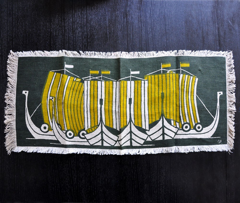 Danish Viking Ships Table Runner