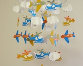 On the Go Baby Paper Mobile with Airplanes, Helicopters and Clouds