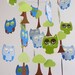 Sleep Tight Owl Baby Mobile in Green and Blue