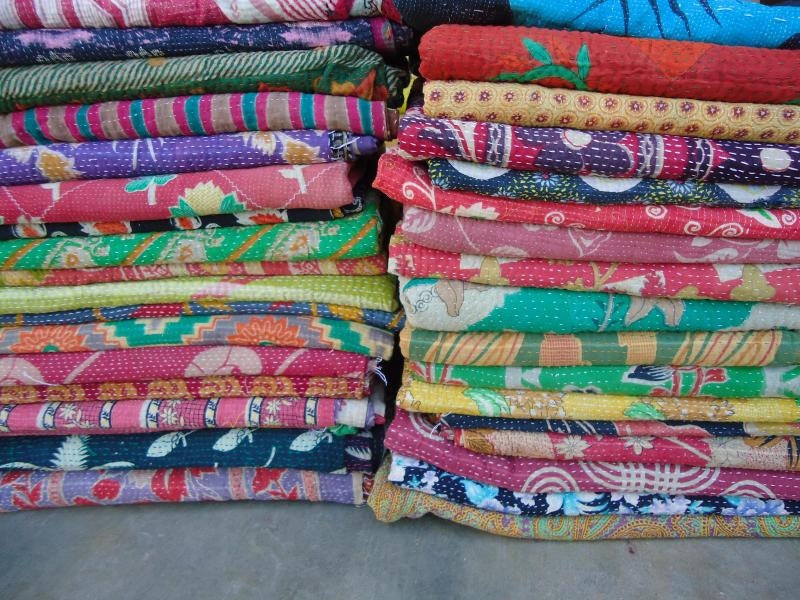 10 wholesale Vintage Kantha quilt, Kantha, kantha throw, sari quilt, sari blanket