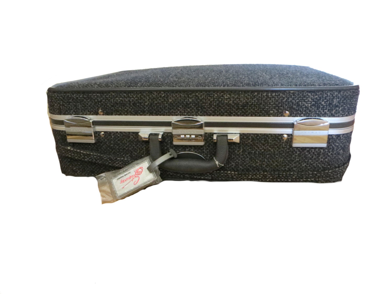Tweed Skyway Luggage Rolling Luggage Suitcase Gray and Blue