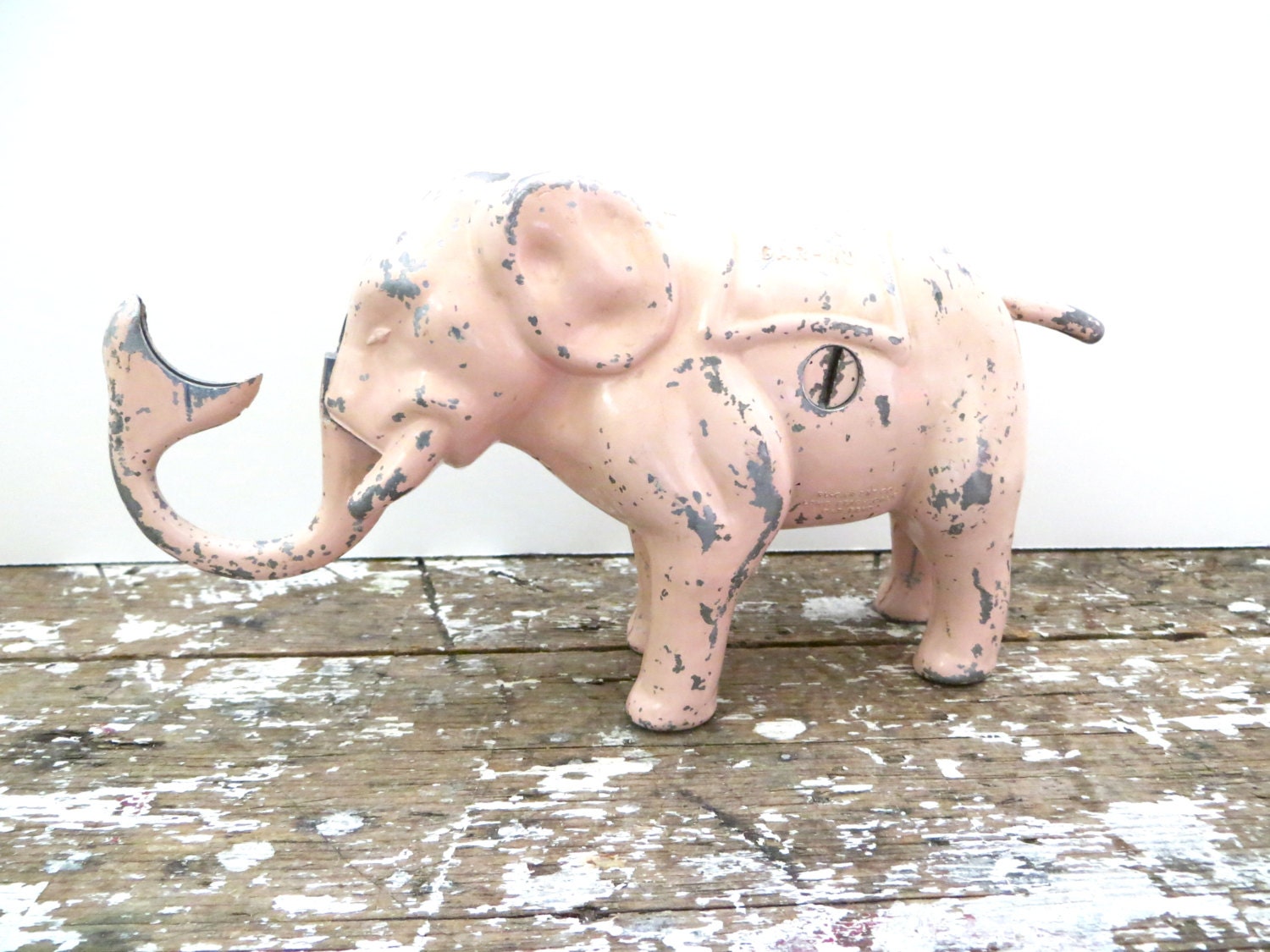 Metal Bank Ru Gar Ent Co Pink Elephant Bank Cast Iron Piggy Bank Ru Gar Baby Girl Gift Mechanical Bank