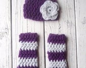 Custom order newborn hat and leg warmer set (GIRL)