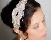Silver Rhinestone Headpiece Fascinator Bridal Hair Comb Wedding Hair Piece - Made to Order - VERA