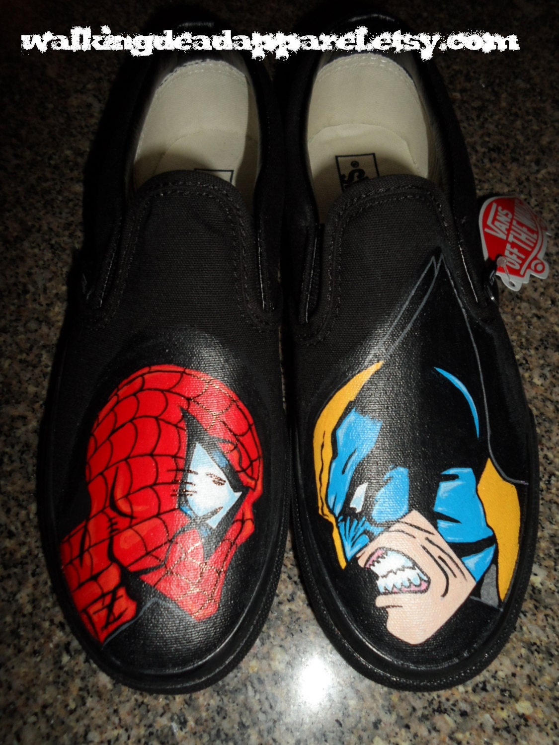Handpainted Spider-Man vs Wolverine Shoes (VANS)