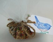 Blue Bird Tags - Natural  Jute Twine - Set of 10 - Weddings, garden themed events, rustic country
