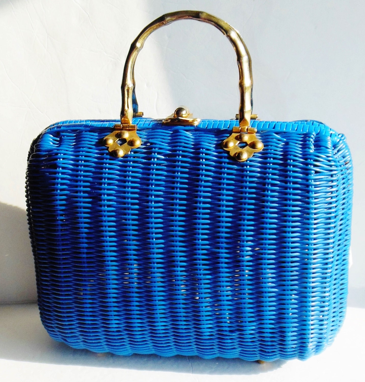 Electric Blue Purse Woven Basket