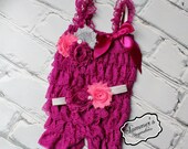 Petti Romper - Lace Romper - Strapless Romper - Pink Petti Romper