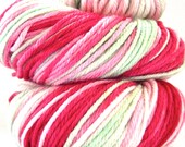 Hand Dyed Yarn - Superwash Merino, Worsted SW Yarn in Dogwood - Preorder.