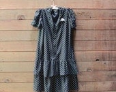 Vintage Dress Tabby II Polka Dots Black & White