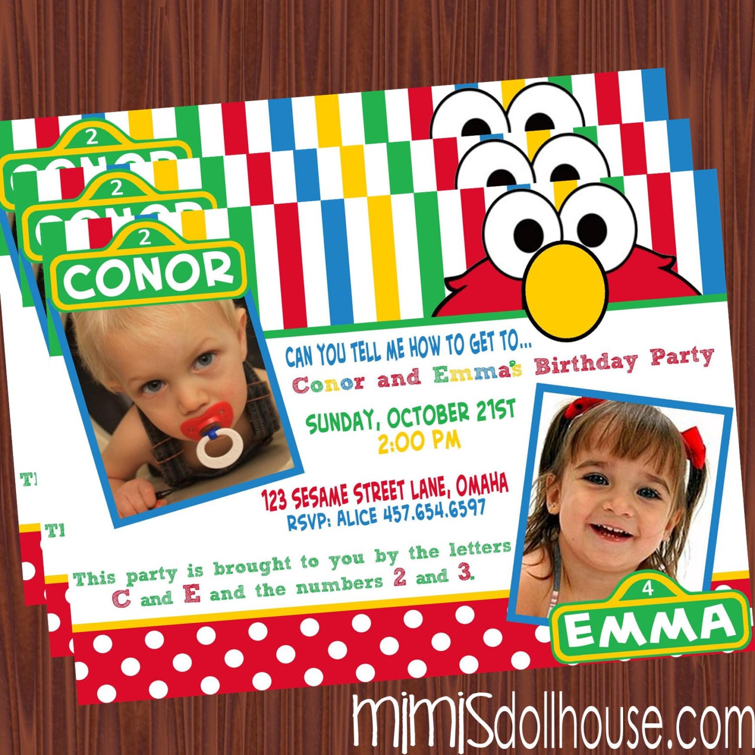 Elmo Invitation- Sesame Street Invitation- Birthday invitation PDF/JPEG Il_170x135