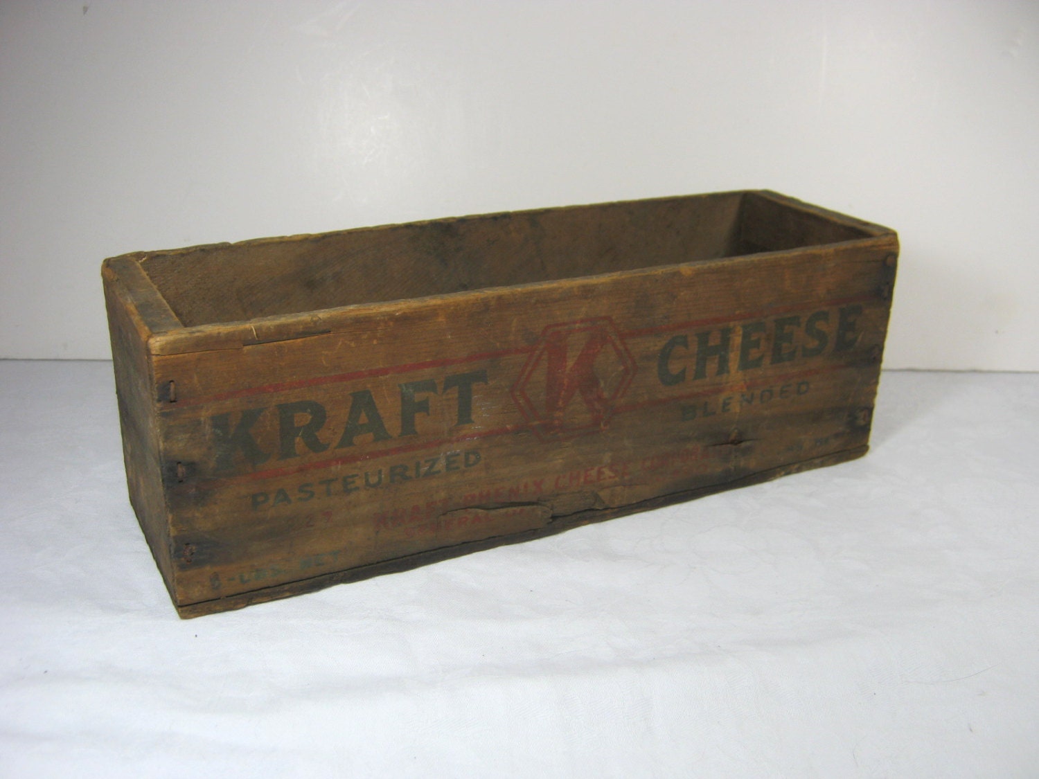Vintage Wood Cheese Box Kraft Rustic Storage Circa 1920s