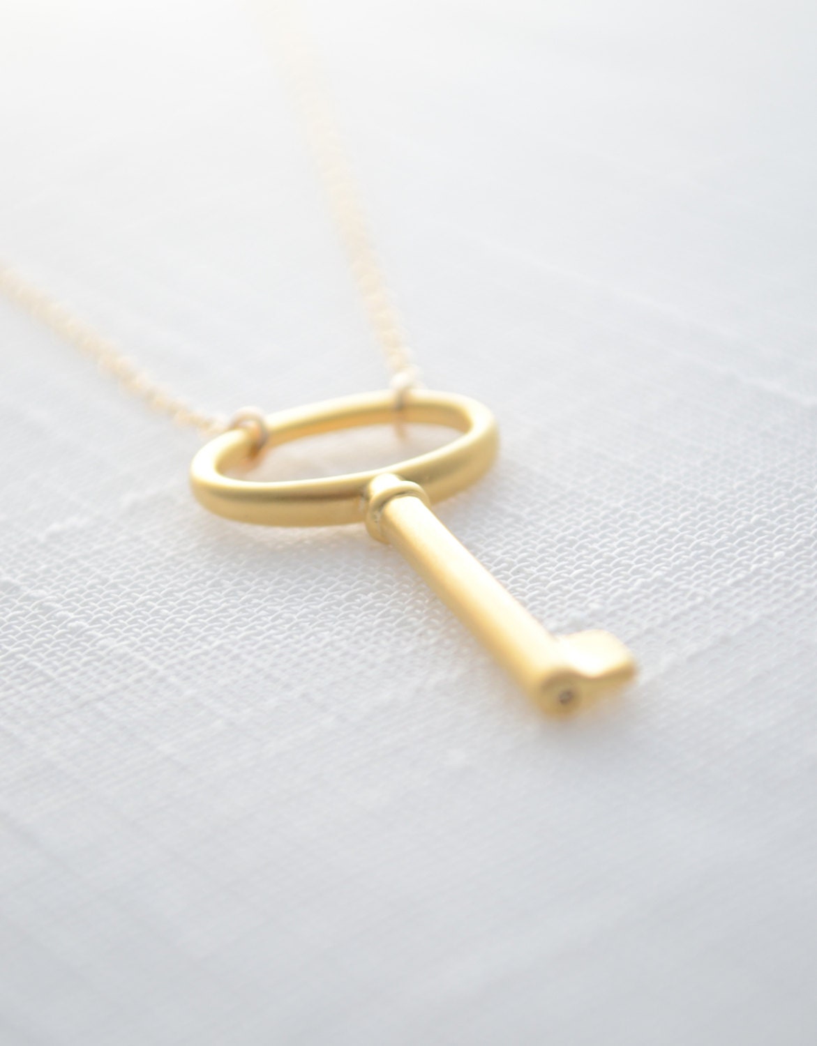 Gold Key Necklace - gold necklace with key