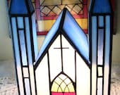 vintage christmas lead stained glass cottage chic church