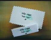 Seaglass Heart/hand stencilCustom Printed Fabric Clothing Labels,Cotton,USA,SizeTags, Handmade, Sewing Labels, 8 labels per order