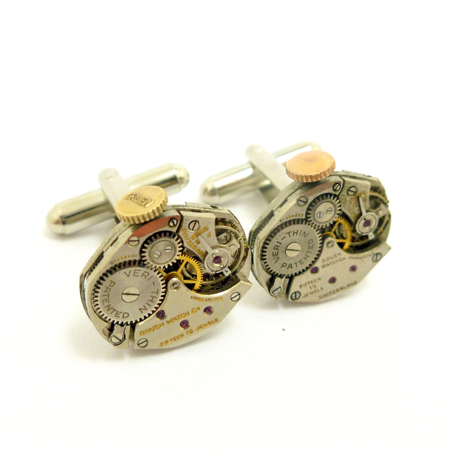 Steampunk Watch Cuff Link, Antique Cufflinks from Watch Movements