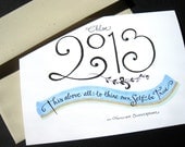 2013 Custom Graduation Card. Shakespeare Quote. Calligraphy Card - To Thine Own Self Be True