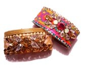 The ORIGINAL Embroidered Statement Vintage Rhinestone Friendship Bracelet - CARNIVAL LUST (made to order)